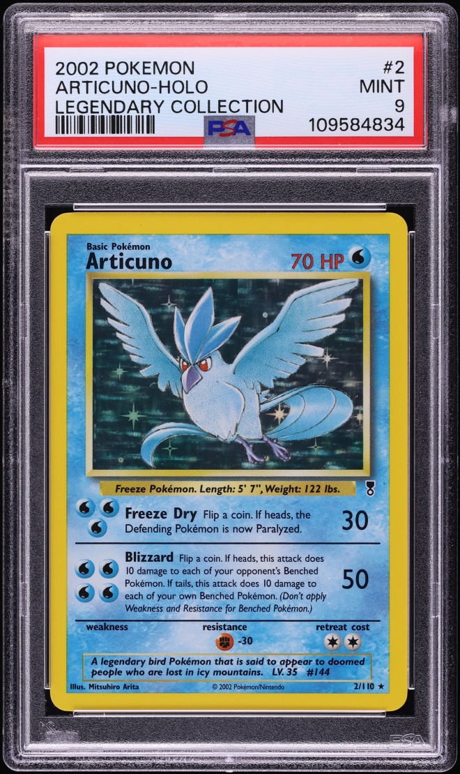2002 Pokemon Legendary Collection Holo Articuno #2 PSA 9 MINT