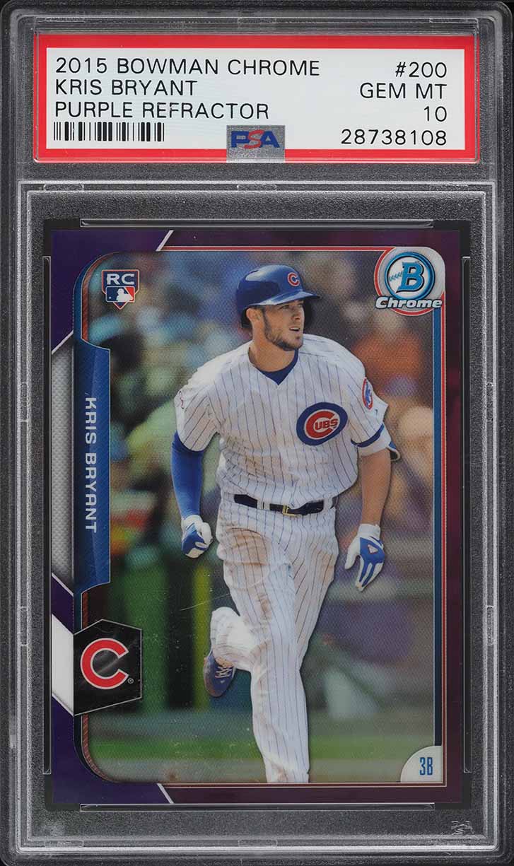 2015 Bowman Chrome Purple Refractor Kris Bryant ROOKIE /250 #200 PSA 10 GEM MINT