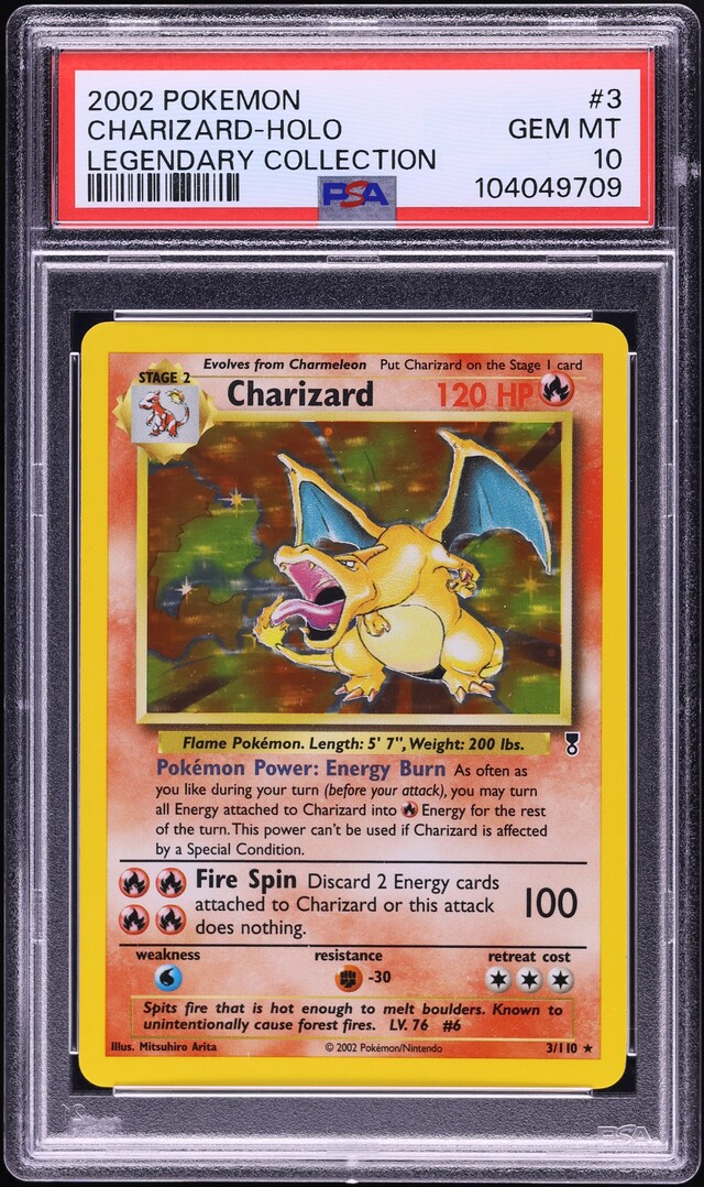 2002 Pokemon Legendary Collection Holo Charizard #3 PSA 10 GEM MINT