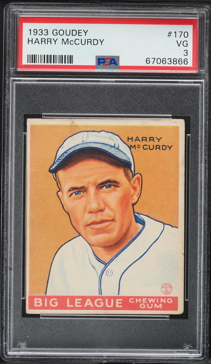 1933 Goudey Harry McCurdy #170 PSA 3 VG