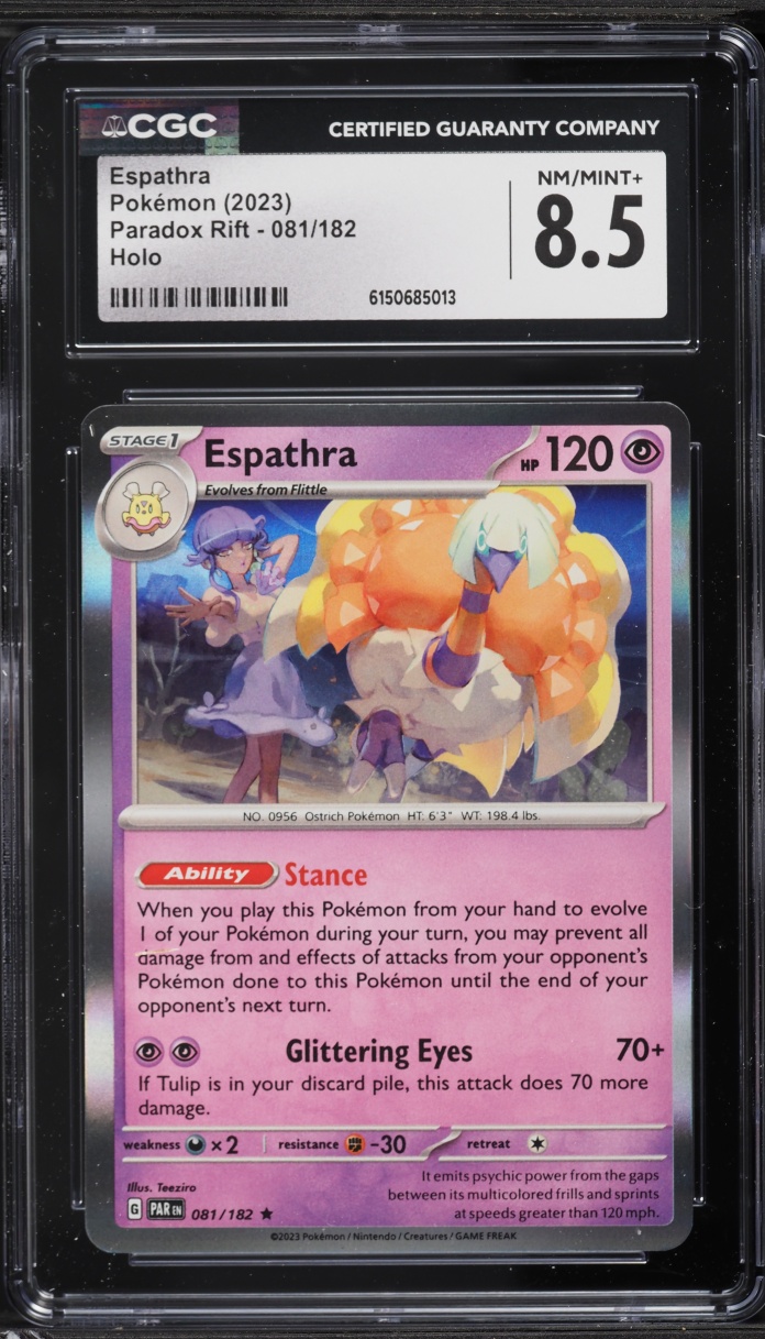2023 Pokemon Scarlet & Violet Paradox Rift Holo Espathra #81 CGC 8.5 NM-MT+