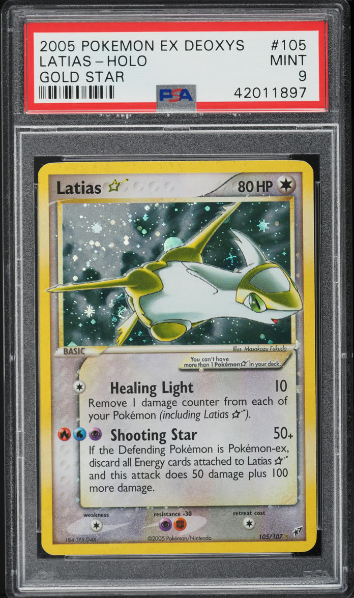 2005 Pokemon EX Deoxys Holo Latias Gold Star #105 PSA 9 MINT