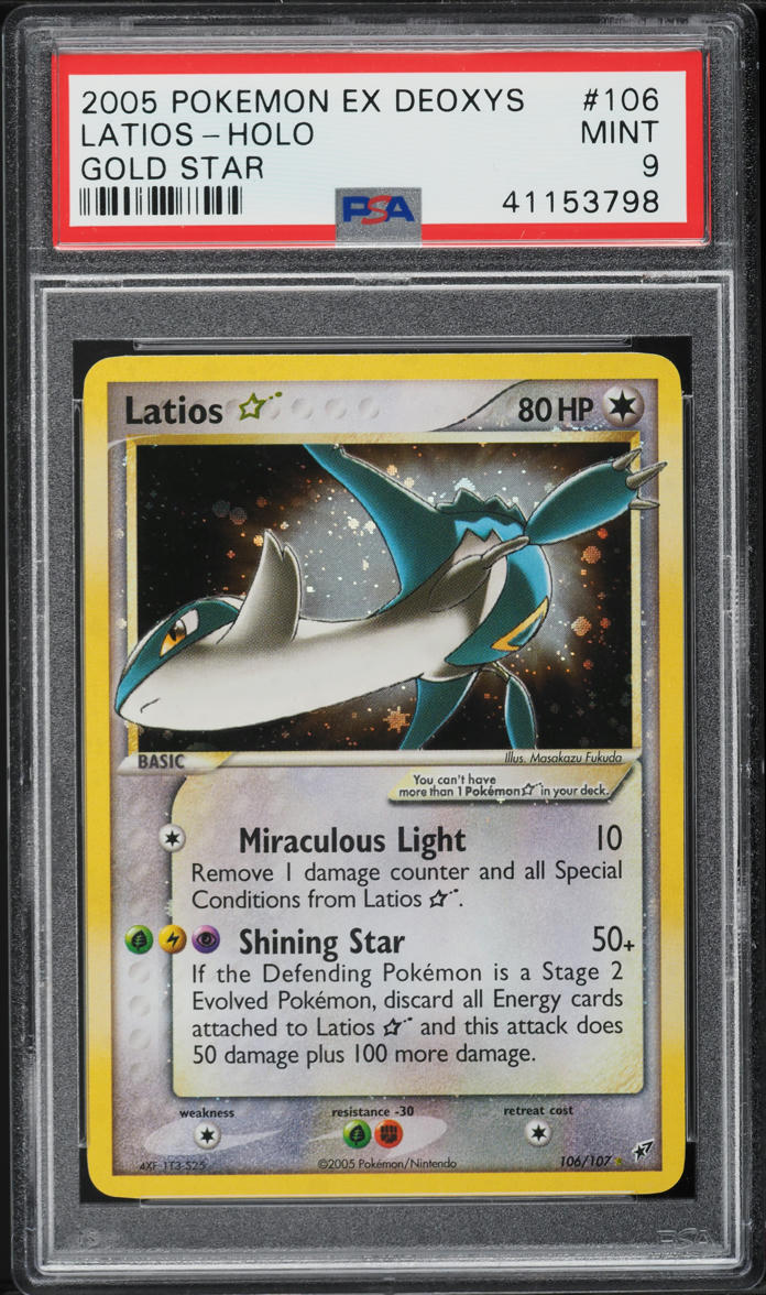 2005 Pokemon EX Deoxys Holo Latios Gold Star #106 PSA 9 MINT