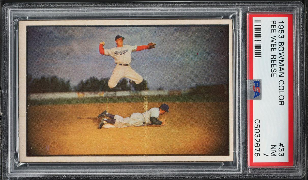 1953 Bowman Color Pee Wee Reese #33 PSA 7 NRMT