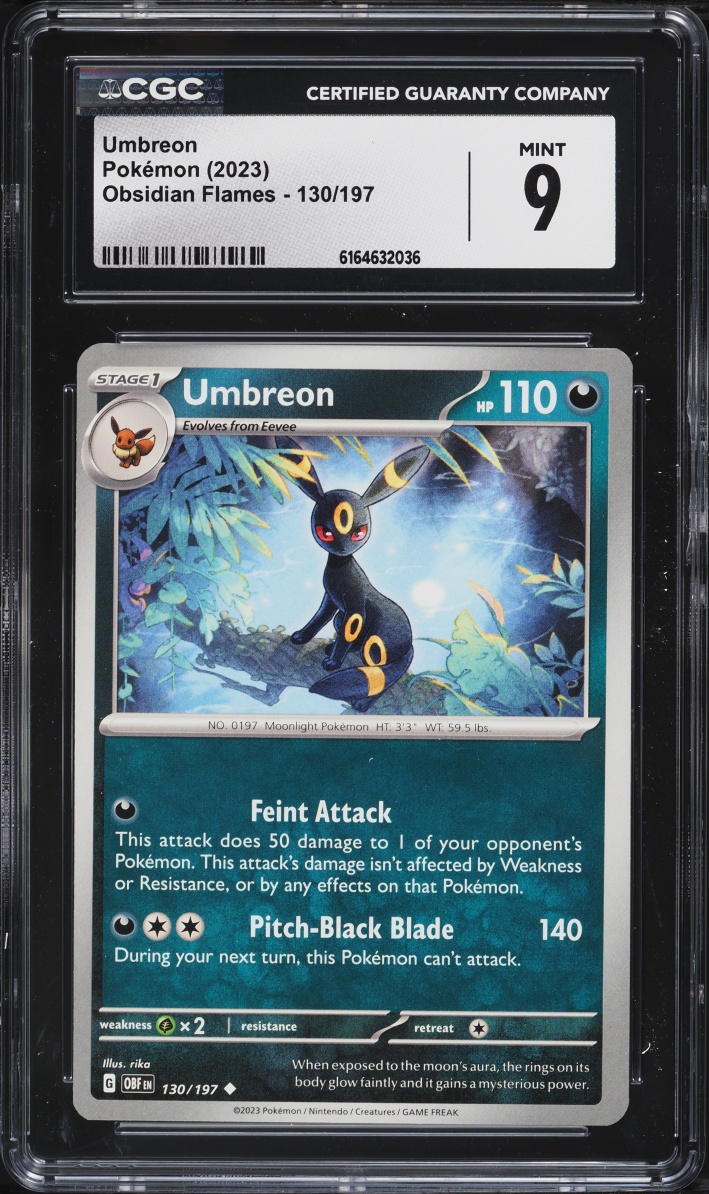 2023 Pokemon Scarlet & Violet Obsidian Flames Umbreon #130 CGC 9 MINT