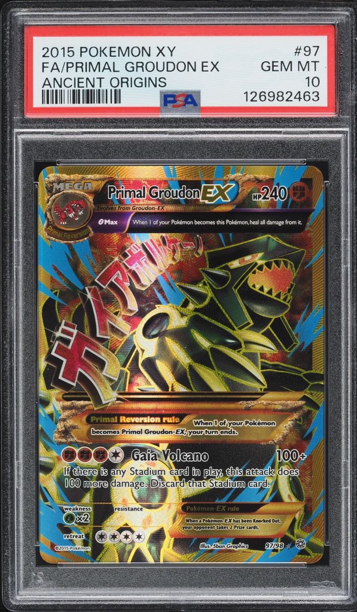 2015 Pokemon XY Ancient Origins Full Art Primal Groudon Ex #97 PSA 10 GEM MINT
