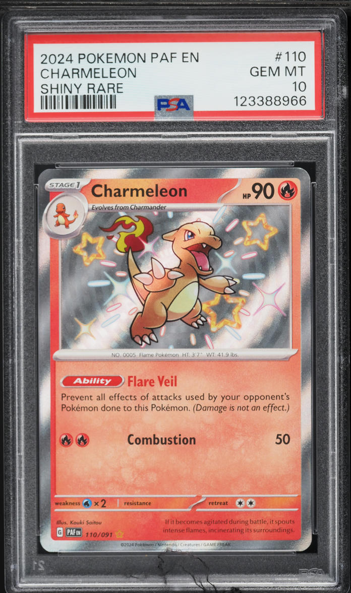 2024 Pokemon Scarlet & Violet Paldean Fates Shiny Charmeleon #110 PSA 10 GEM MINT