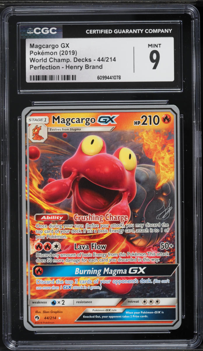 2019 Pokemon World Championships Decks Perfection Henry Brand Magcargo GX #44 CGC 9 MINT