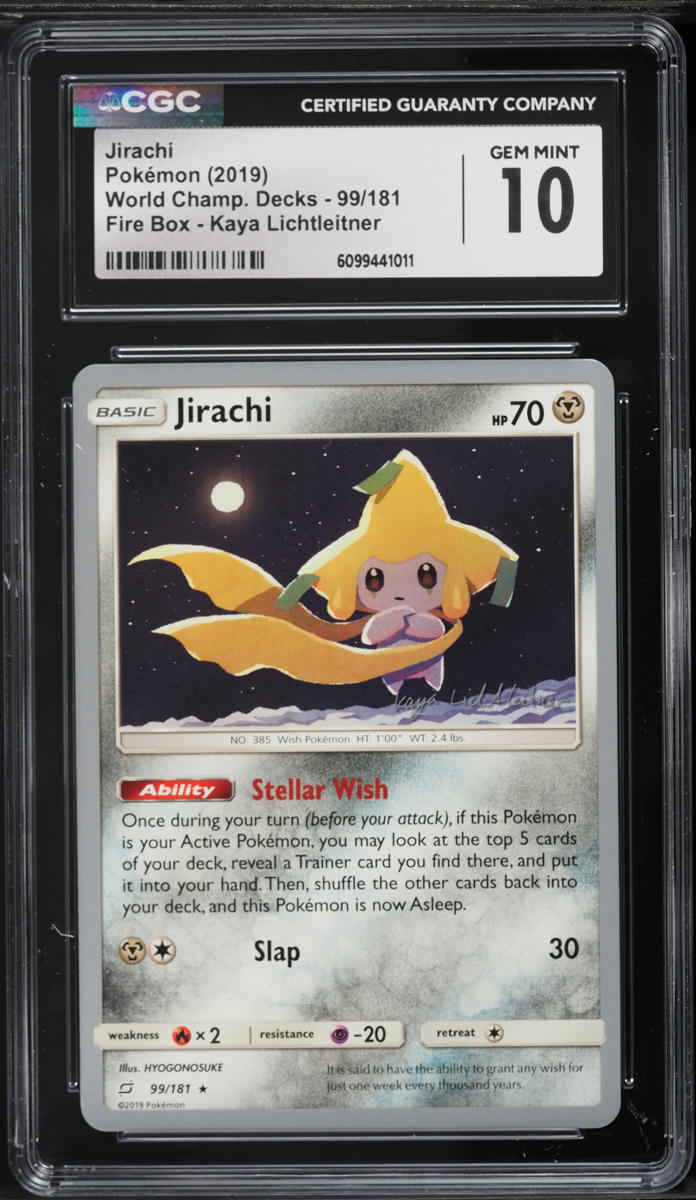 2019 Pokemon World Championships Decks Fire Box Kaya Lichtleitner Jirachi #99 CGC 10 GEM MINT