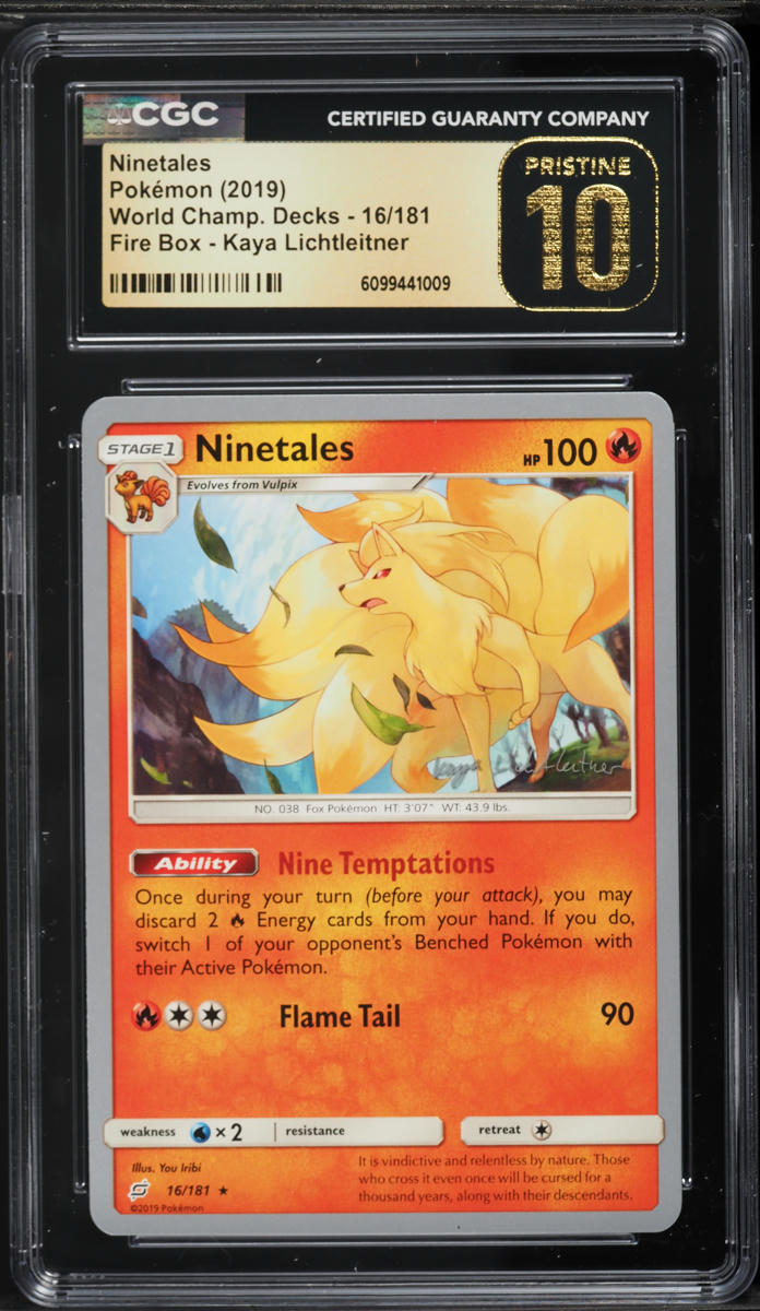 2019 Pokemon World Championships Decks Fire Box Kaya Lichtleitner Ninetales #16 CGC 10 PRISTINE