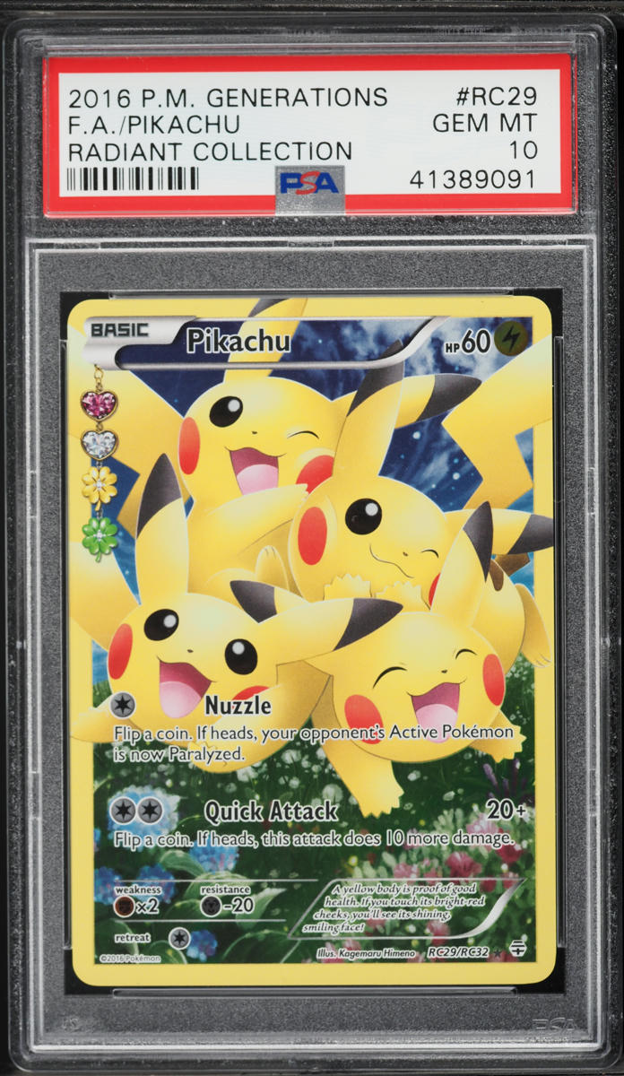 2016 Pokemon XY Generations Radiant Collection Full Art Pikachu #RC29 PSA 10 GEM MINT