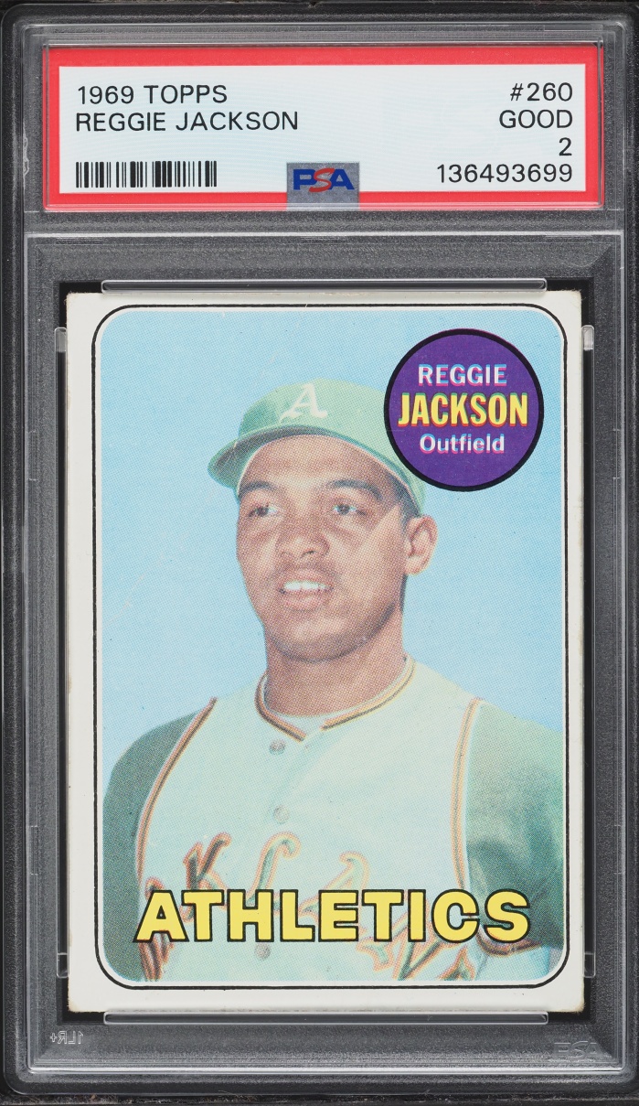 1969 Topps Reggie Jackson ROOKIE #260 PSA 2 GD