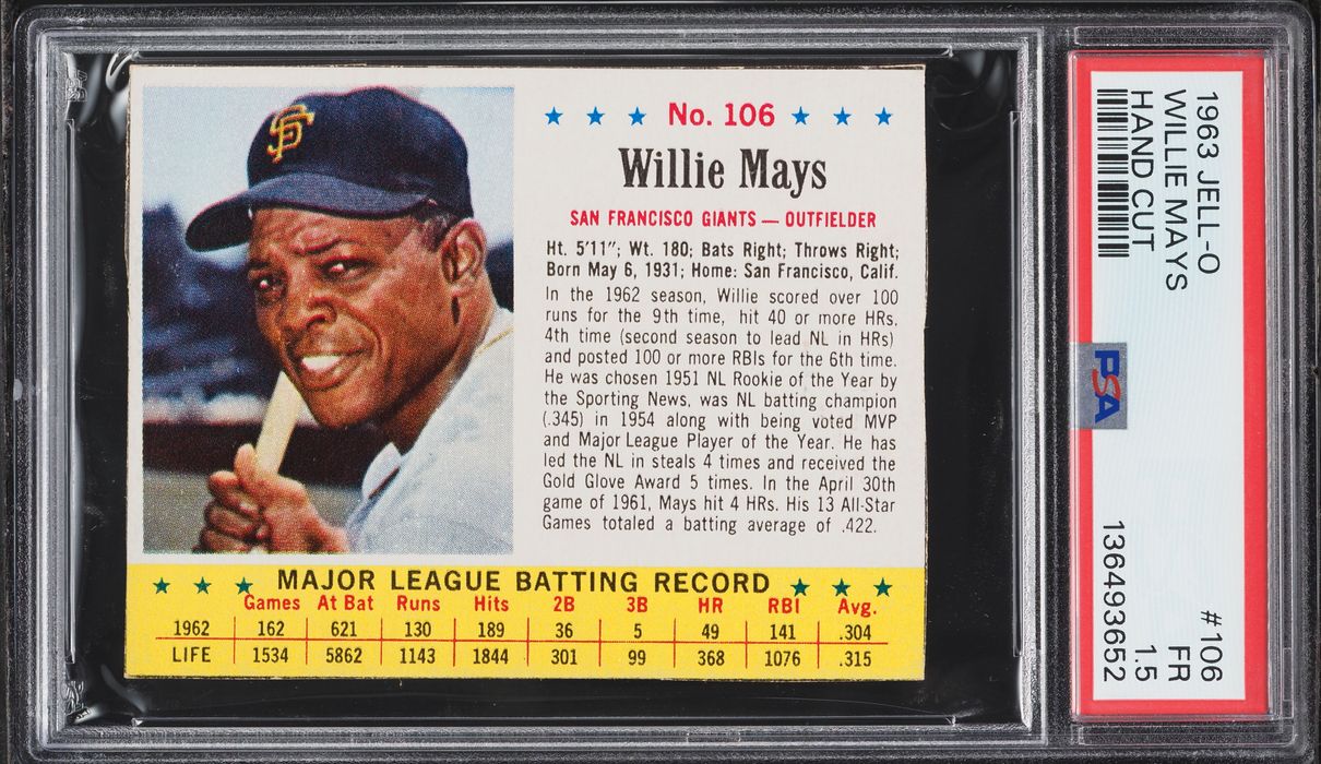 1963 Jell-O Willie Mays #106 PSA 1.5 FR