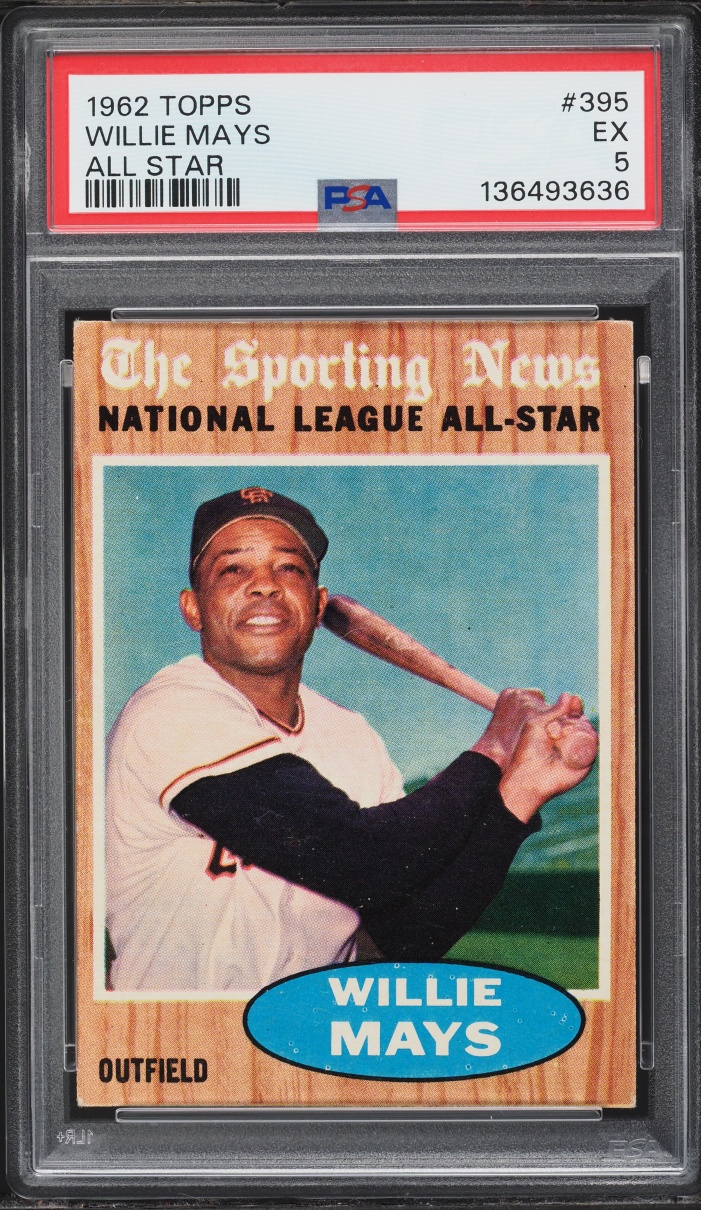 1962 Topps Willie Mays ALL-STAR #395 PSA 5 EX