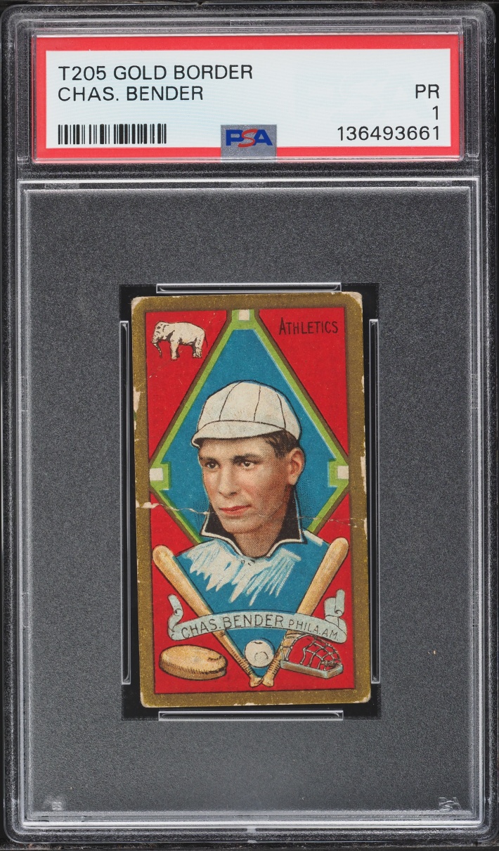1909 T206 Gold Border Charles Bender PSA 1 PR