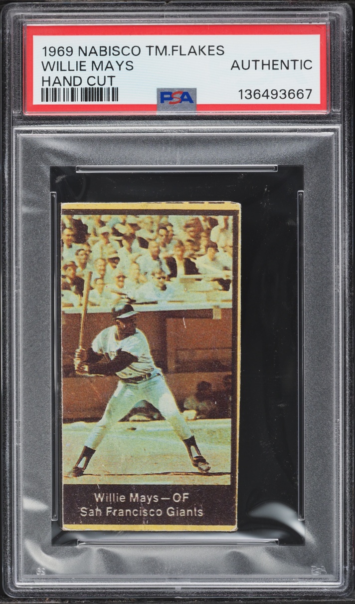1969 Nabisco Team Flakes Willie Mays HAND CUT PSA AUTH