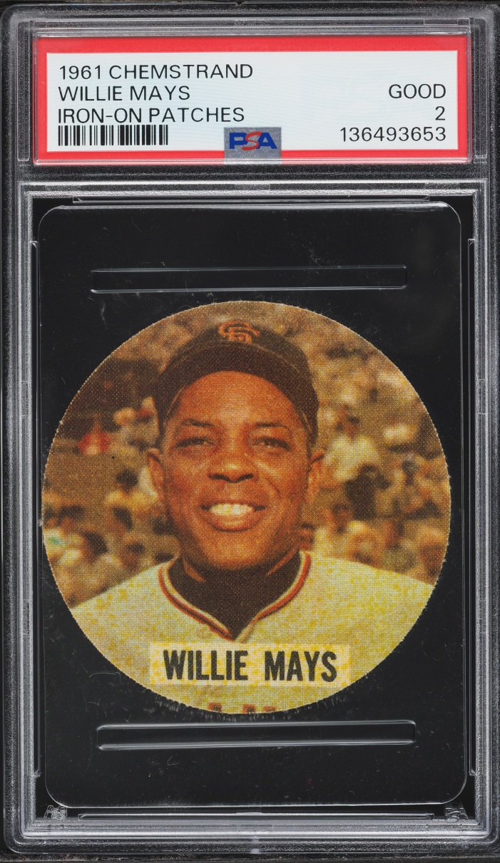 1961 Chemstrand Iron-On Patches Willie Mays PSA 2 GD