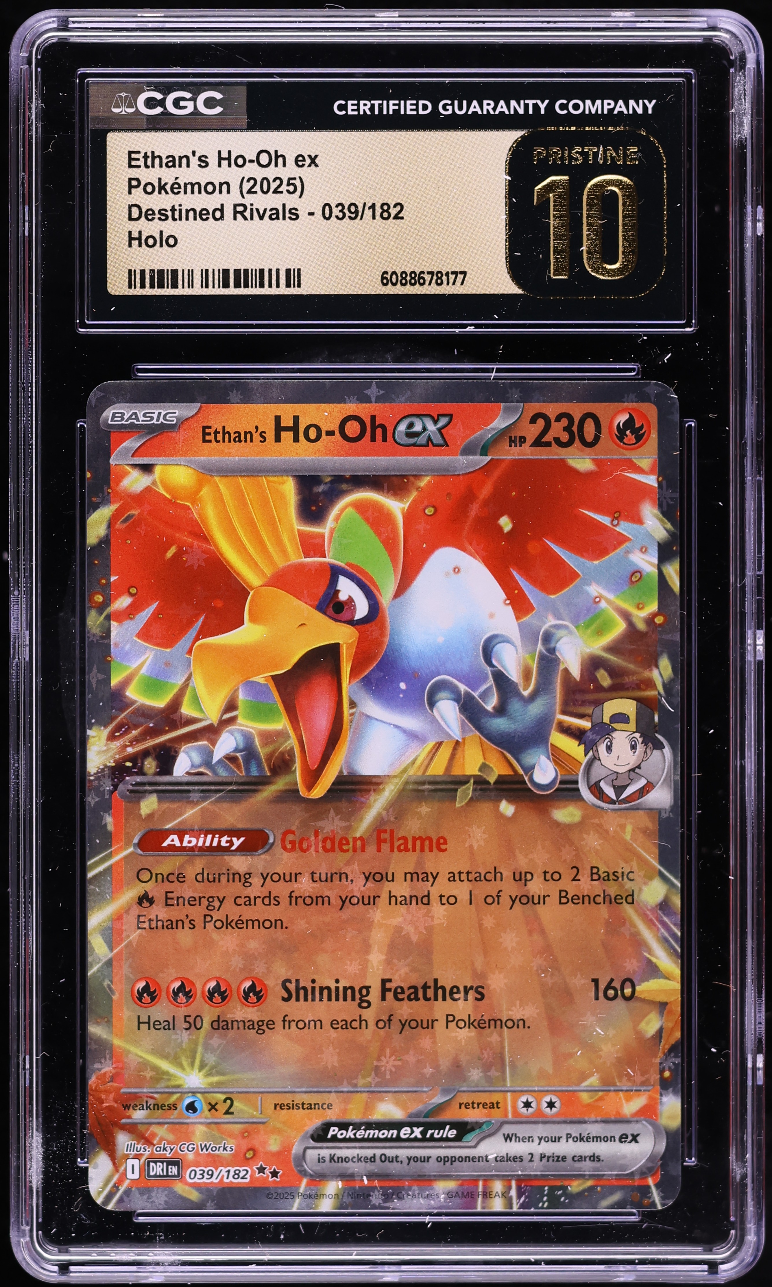 2025 Pokemon Scarlet & Violet Destined Rivals Ethan's Holo Ho-Oh ex #39 CGC 10 PRISTINE