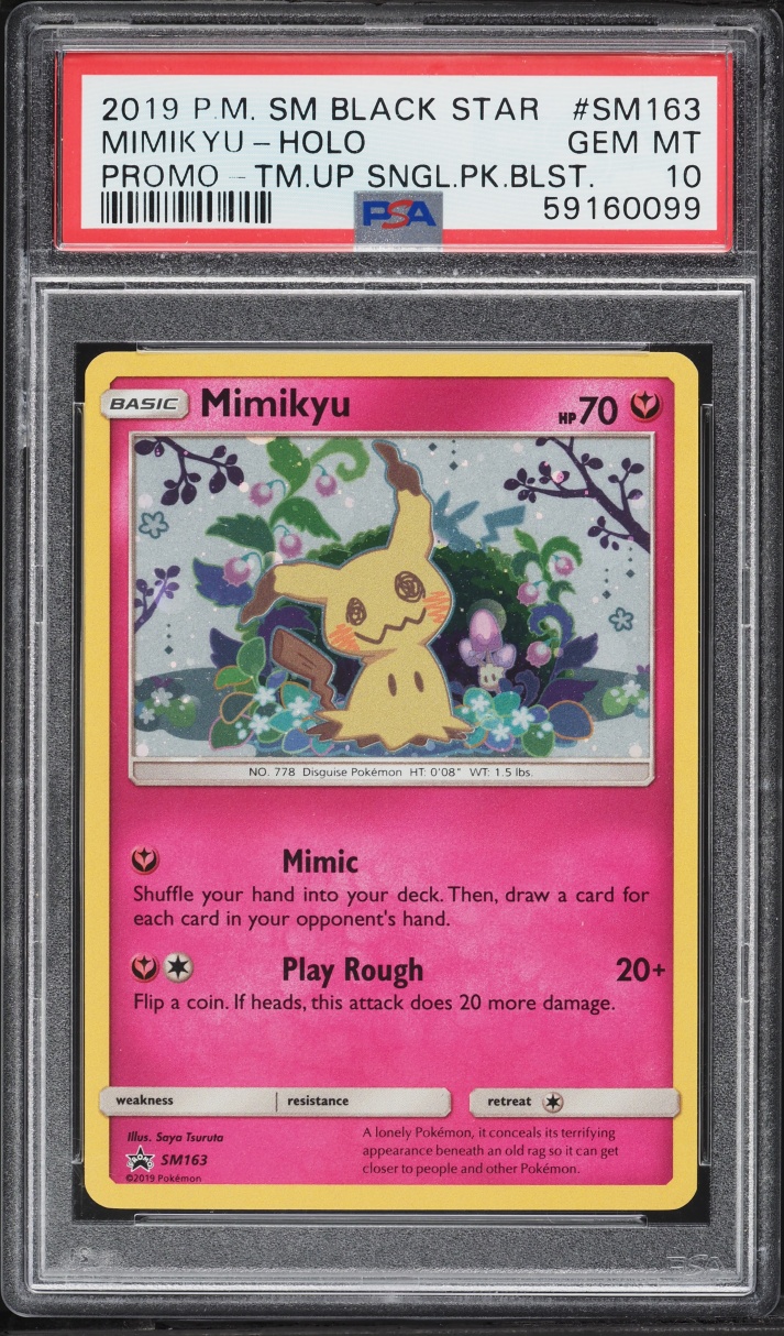 2019 Pokemon Sun & Moon Black Star Promo Team Up Holo Mimikyu #SM163 PSA 10 GEM MINT