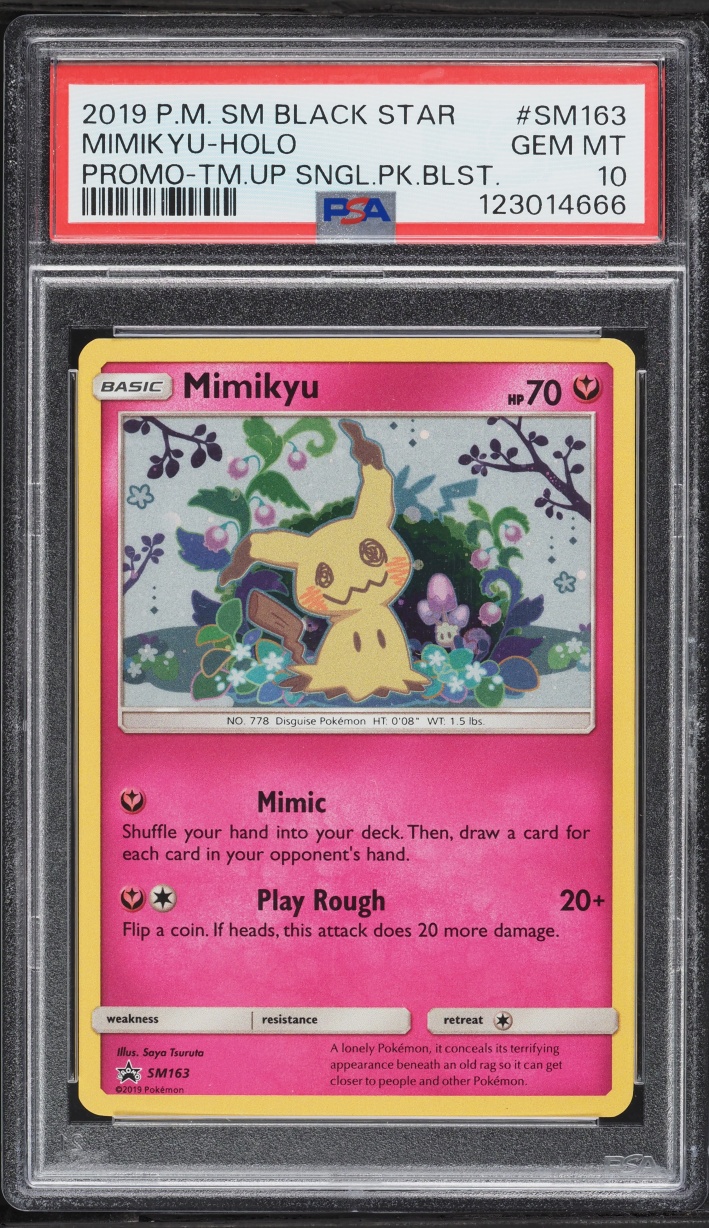 2019 Pokemon Sun & Moon Black Star Promo Team Up Holo Mimikyu #SM163 PSA 10 GEM MINT