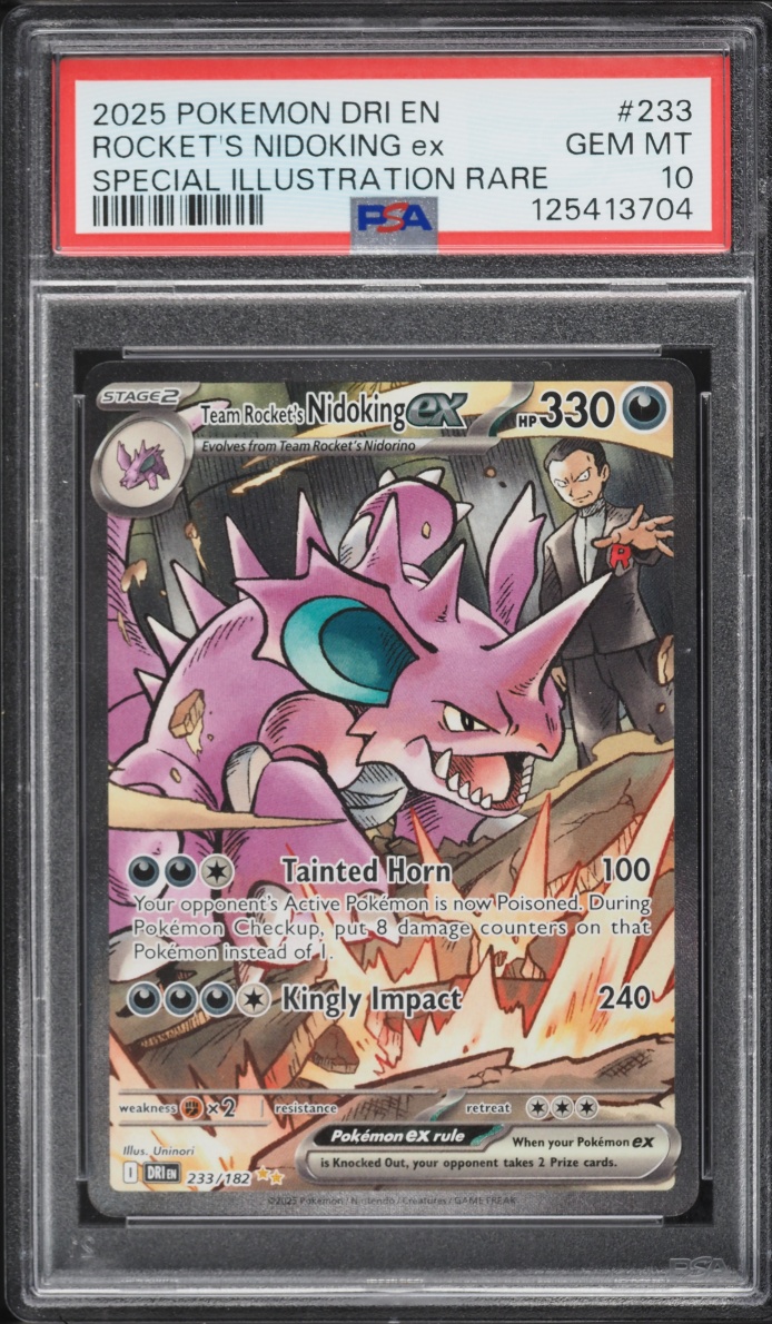 2025 Pokemon Scarlet & Violet Destined Rivals SIR Team Rocket's Nidoking ex #233 PSA 10 GEM