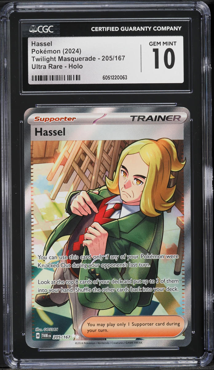 2024 Pokemon SV Twilight Masquerade Full Art Hassel #205 CGC 10 GEM MINT