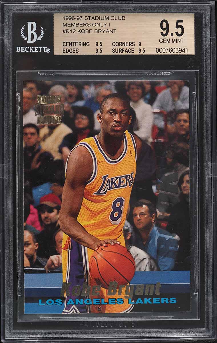 1996 Stadium Club Members Only Rookies 1 Kobe Bryant ROOKIE #R12 BGS 9.5 GEM