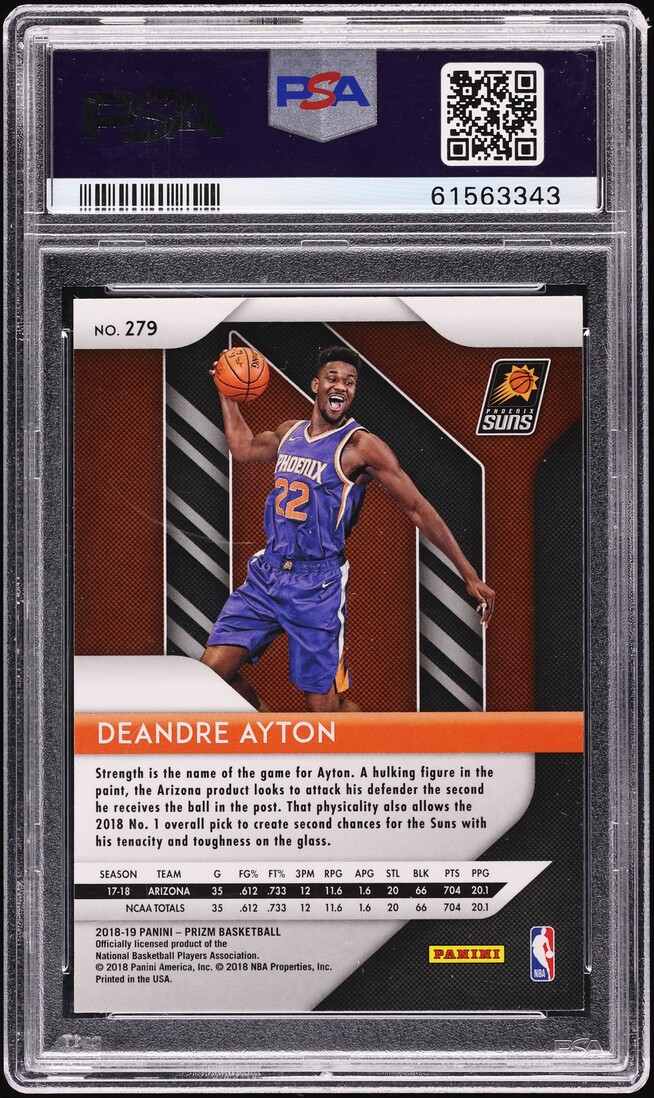 2018 Panini Prizm DeAndre Ayton ROOKIE #279 PSA 9 MINT