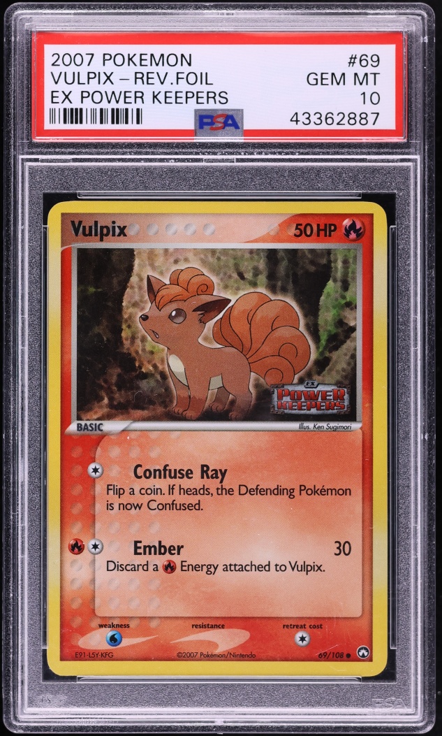 2007 Pokemon EX Power Keepers Reverse Holo Vulpix #69 PSA 10 GEM MINT