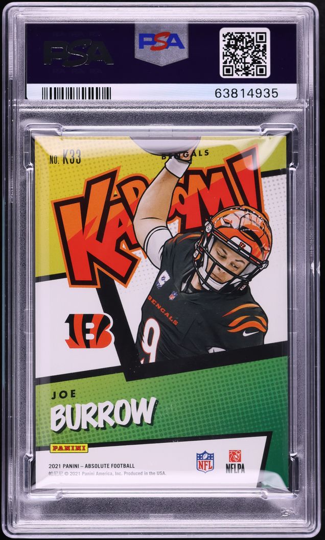 2021 Absolute Kaboom! Gold Joe Burrow JSY # 9/10 #K33 PSA 10 GEM MINT