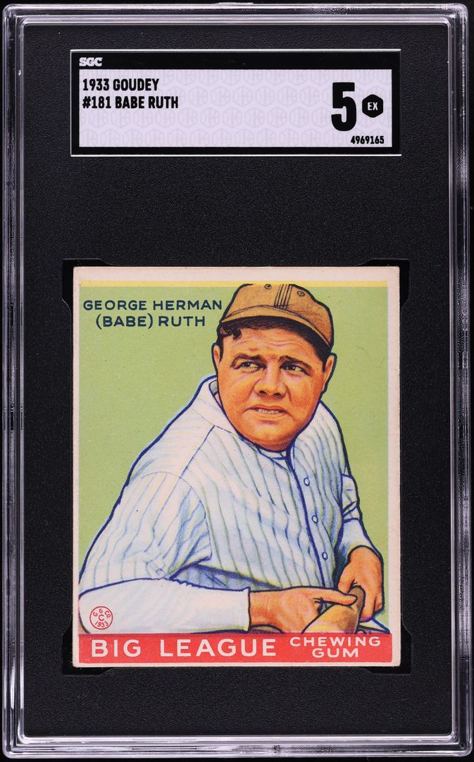 1933 Goudey Babe Ruth #181 SGC 5 EX