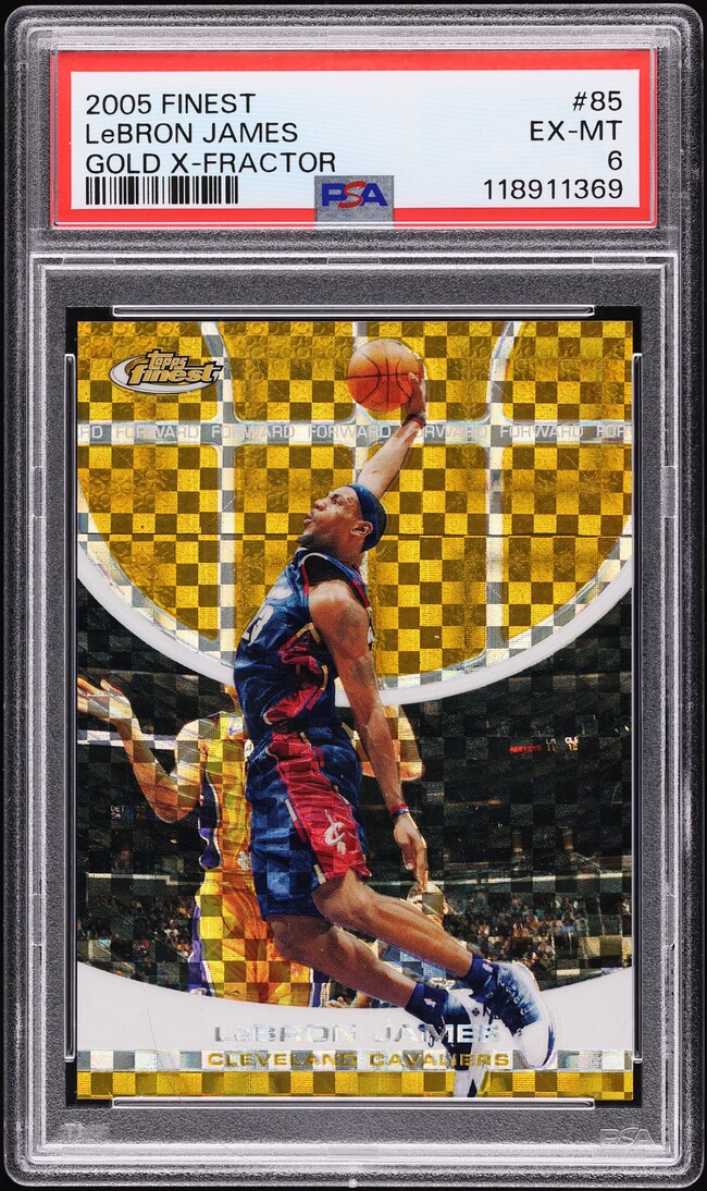 2005 Finest Gold Xfractor LeBron James /29 #85 PSA 6 EXMT