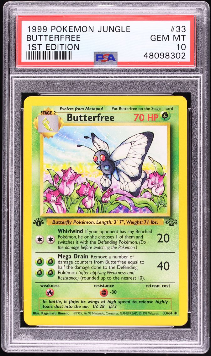 1999 Pokemon Jungle 1st Edition Butterfree #33 PSA 10 GEM MINT