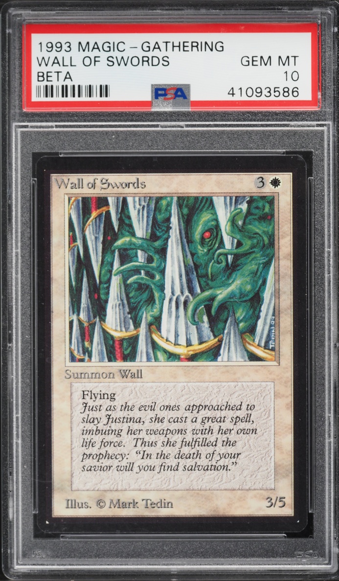 1993 Magic The Gathering MTG Beta Wall Of Swords PSA 10 GEM MINT