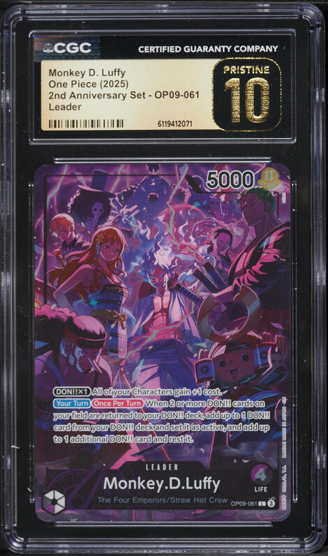 2025 One Piece 2nd Anniversary Set Monkey D. Luffy #OP09-061 CGC