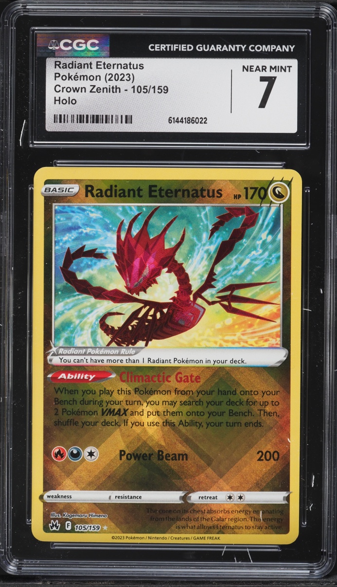 2023 Pokemon Sword & Shield Crown Zenith Holo Radiant Eternatus #105 CGC 7 NRMT