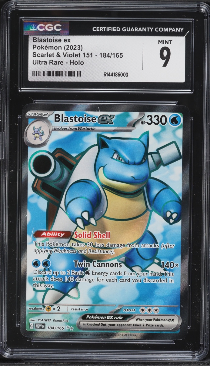 2023 Pokemon Scarlet & Violet 151 Full Art Blastoise EX #184 CGC 9 MINT