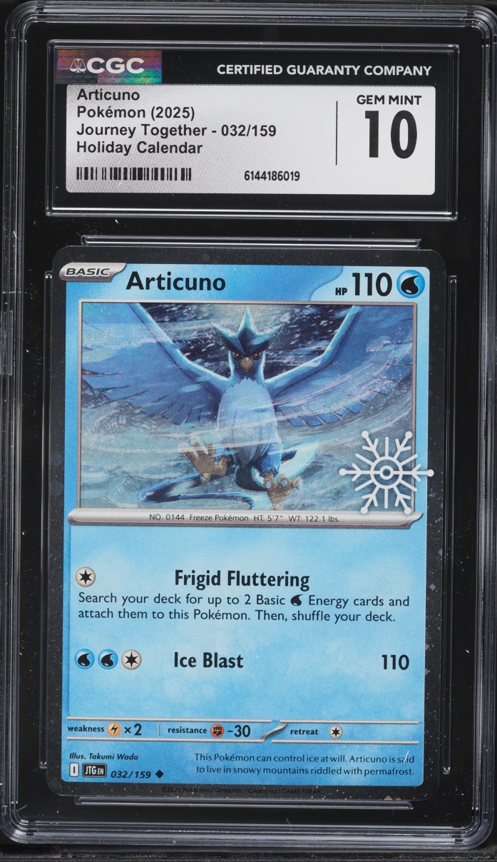 2025 Pokemon Scarlet & Violet Journey Together Holiday Calendar Articuno #32 CGC 10 GEM MINT