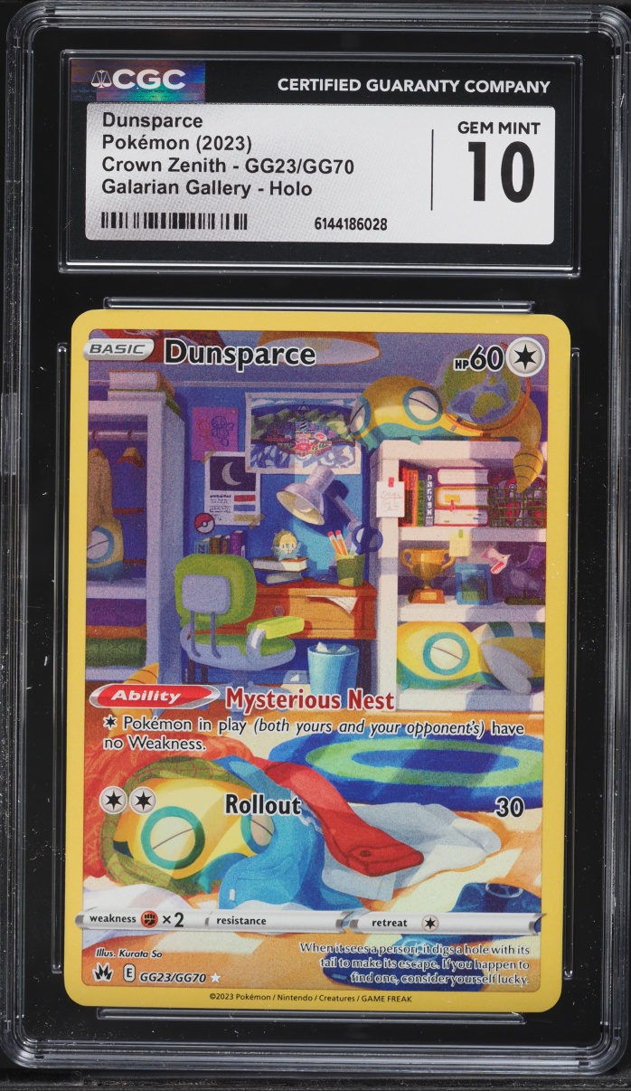 2023 Pokemon Sword & Shield Crown Zenith Alt Art Dunsparce #GG23 CGC 10 GEM MINT
