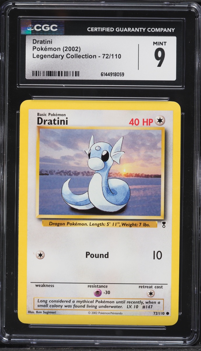 2002 Pokemon Legendary Collection Dratini #72 CGC 9 MINT