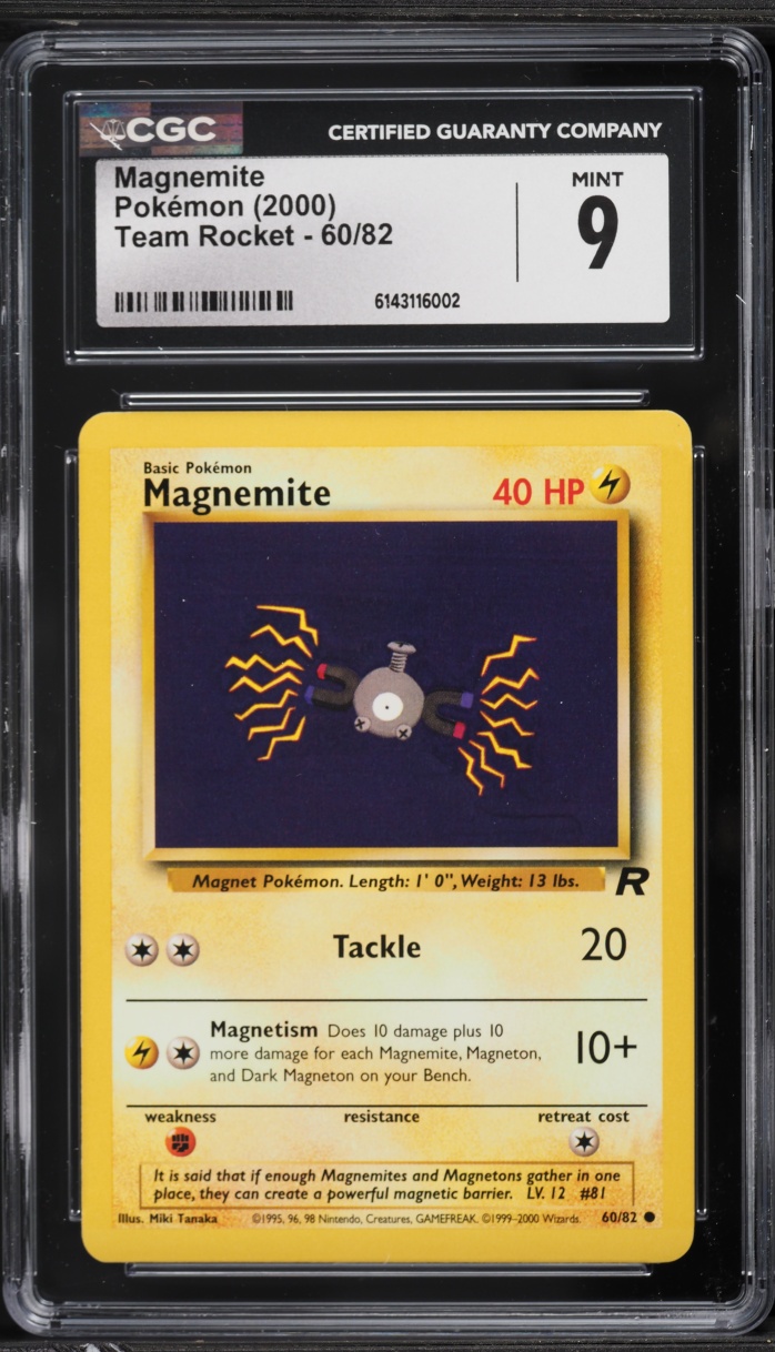 2000 Pokemon Team Rocket Magnemite #60 CGC 9 MINT