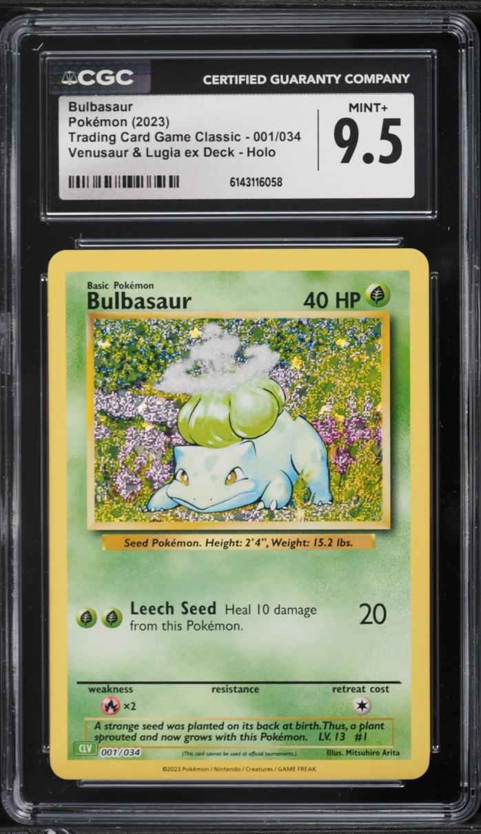 2023 Pokemon TCG Classic Collection Holo Bulbasaur #1 CGC 9.5 MINT+