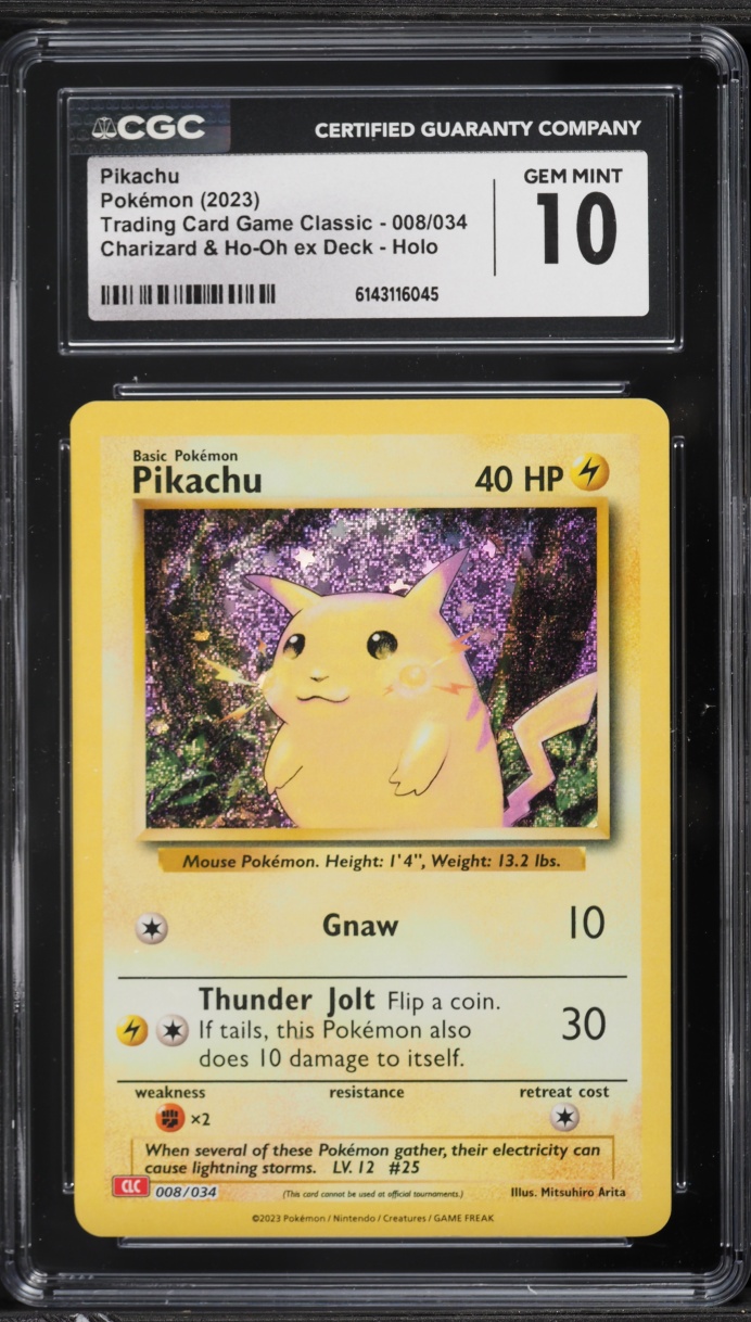 2023 Pokemon TCG Classic Collection Holo Pikachu #8 CGC 10 GEM MINT