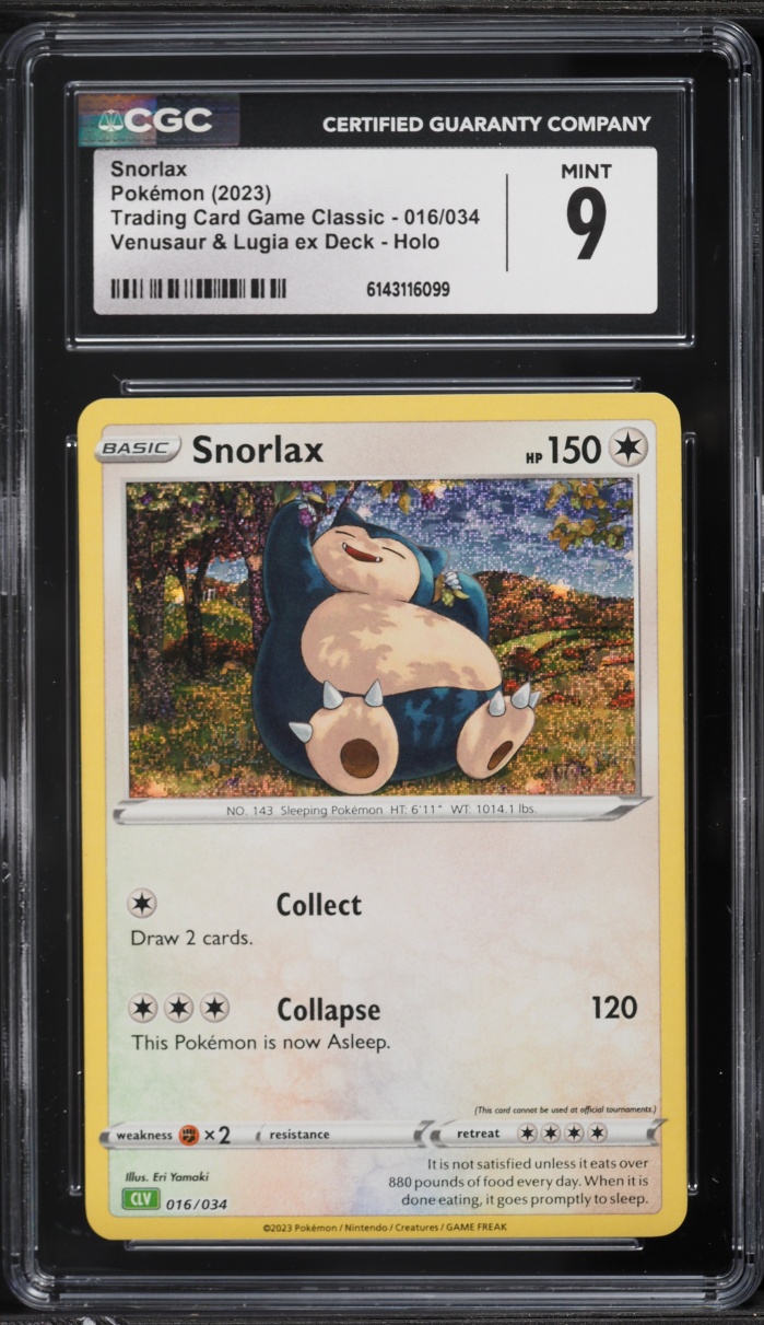 2023 Pokemon TCG Classic Collection Holo Snorlax #16 CGC 9 MINT