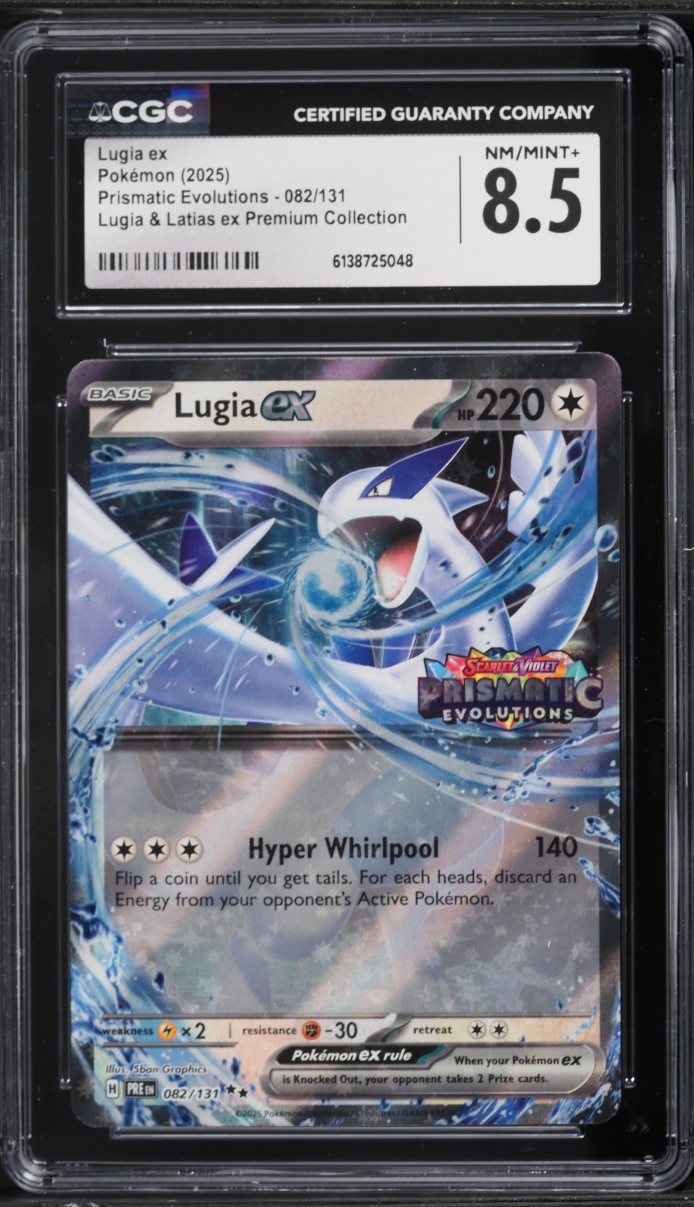 2025 Pokemon SV Prismatic Evolutions Premium Collection Holo Lugia EX #82 CGC 8.5 NM-MT+