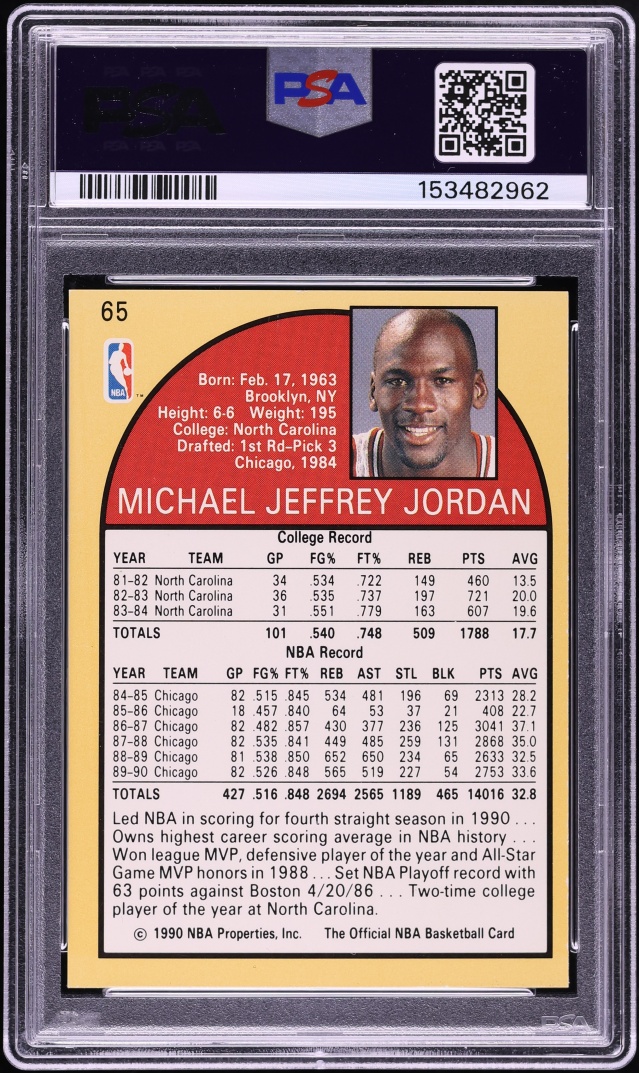 1990 Hoops Michael Jordan #65 PSA 7 NRMT
