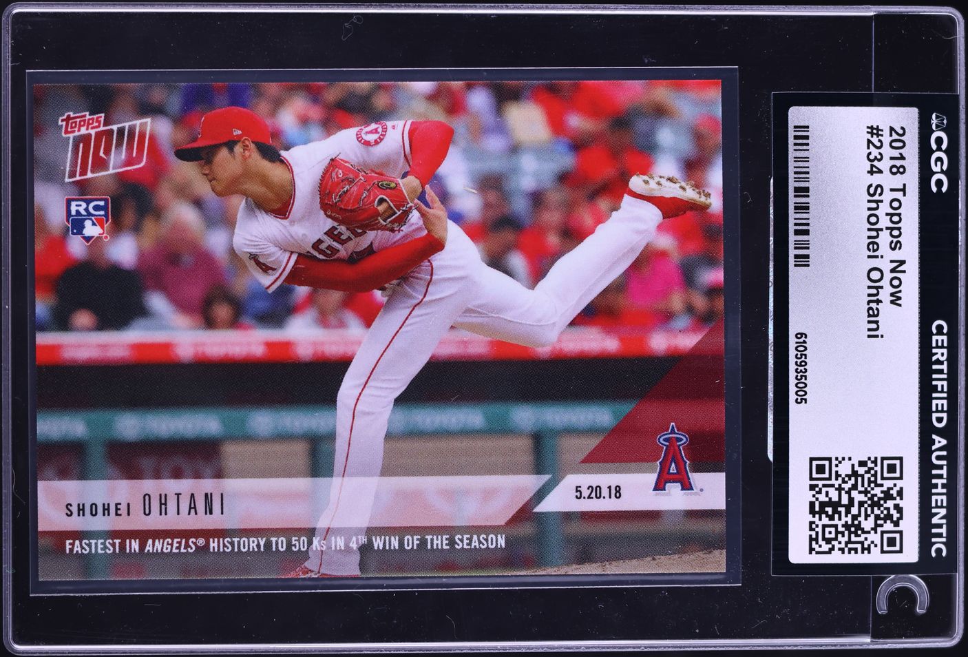 2018 Topps Now Shohei Ohtani ROOKIE #234 CGC AUTH