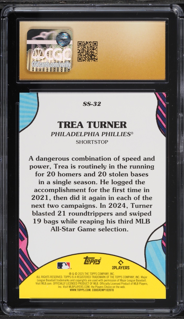 2025 Topps Summer Superstars Trea Turner #SS-32 CGC 10 PRISTINE