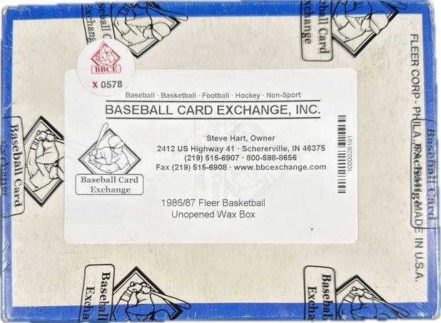 1986 Fleer Basketball Unopened Wax Box - 36ct Packs - BBCE Auth