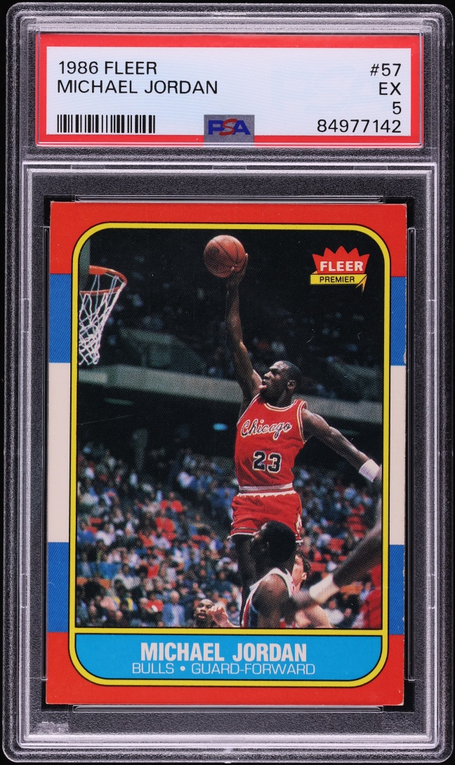 1986 Fleer Basketball Michael Jordan ROOKIE #57 PSA 5 EX